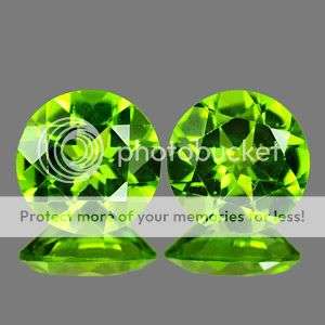 PERIDOT **1.90Cts.**(2 Pieces)**Calibrated** Dazzling Natural Green Peridot PAIR! - 100% Natural!