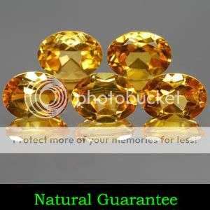 AAA 6.37Cts (5 Pcs) Oval Cut Natural Brazil Citrine Gemstone Lot - Winner Receives all 5 Pcs