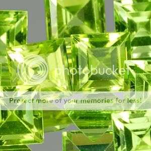 AAA**3.73Cts**(10 Pcs)**Glowing Natural Green Peridot Square Cut LOT! - Winner Receives 10 Pieces