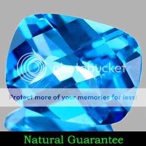 Stunning 1.51Cst. Cushion Checkerboard Cut Natural Swiss Blue Topaz Gemstone - 100% Natural!