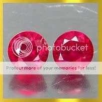 LOVELY 2.00 Cts MATCHED**(2Pcs)** 5.00MM. ROUND TOP BLOOD RED RUBY PAIR