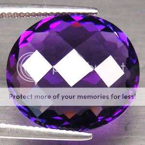 STUNNING! 14.85Cts. Purple Amethyst Oval Checkerboard Cut Gemstone - Exact Photos Of Gemstone!