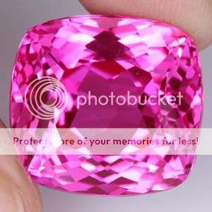FANTASTIC~25.20CT.CUSHION CUT TOP HOT PINK TOPAZ BRAZIL- Exact Photos!
