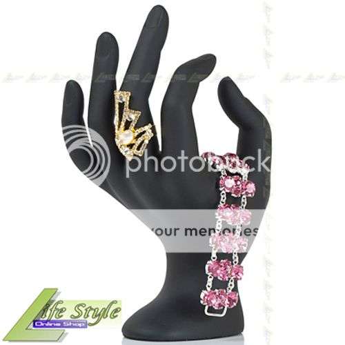 L273 Jewellery Ring Plastic OK Hand Display Stand Hold Black Colour