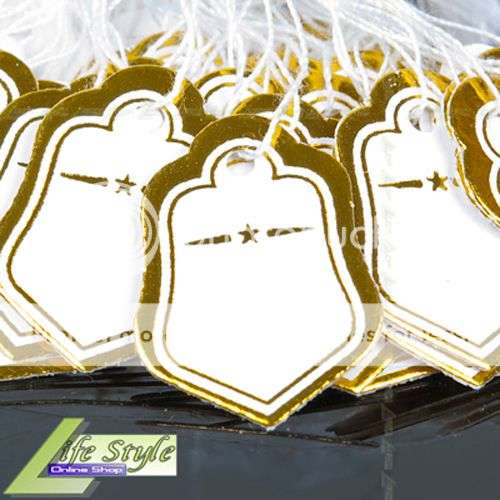 L291 Lot 500 Golden String Price Tags Label Tie Display