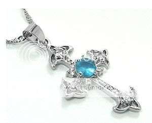 Beautiful CZ and 18kgp CROSS necklace *CLEAR CZ*