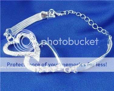 Stunning Sterling Silver and CZ heart bracelet