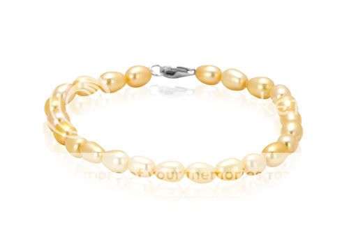 Natural Freshwater Pearl Bracelet in Solid Sterling Silver