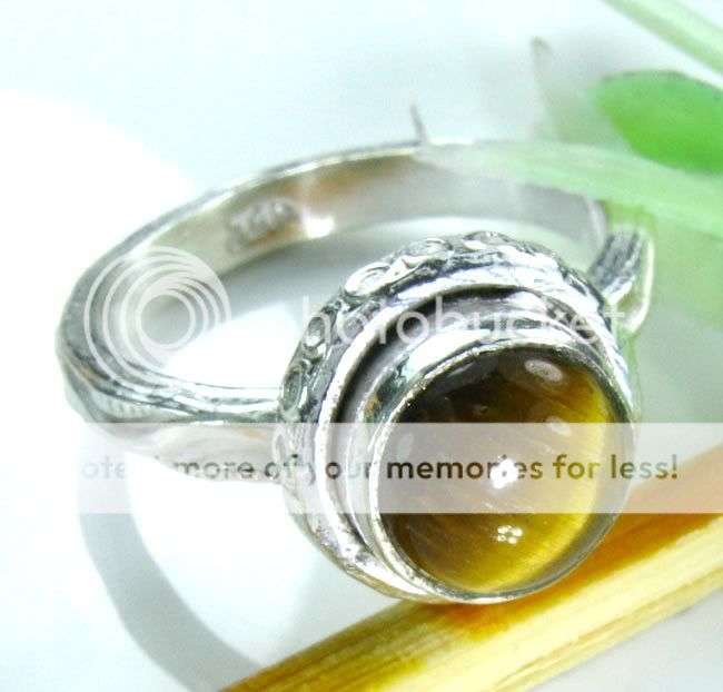 EXCLUSIVE TIGER EYE 925 SILVER RING SIZE 6 1/2