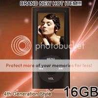 NEW 16GB 1.8" 4th Gen MP3 MP4 FM USB Player Video M4k16
