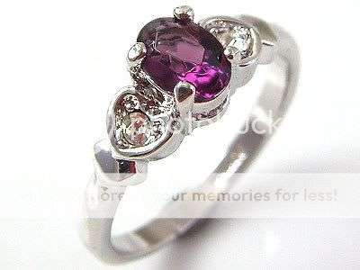 Genuine CZ Amethyst white gold plated ring *LAST ONE!*