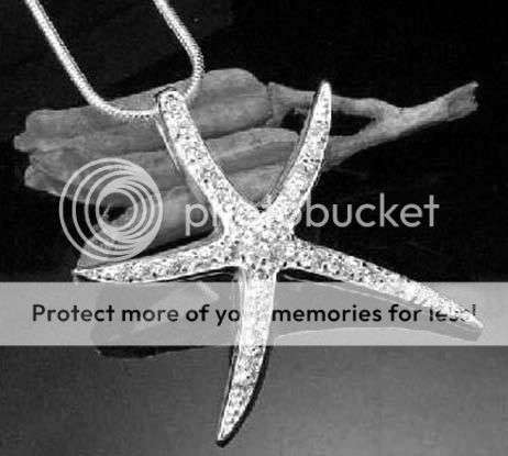 Amazing 925 Sterling Silver Starfish Necklace Pendant!