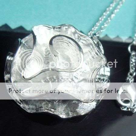 Stunning Sterling Silver Rose Necklace