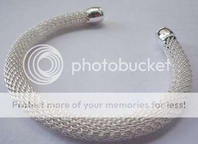 Stunning 925 Sterling Silver Mesh Bangle