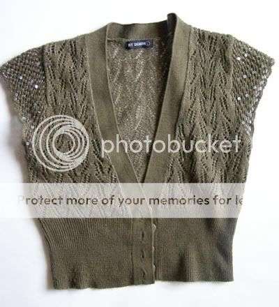 FAB Khaki knitted Cardi with silver thread!!
