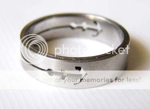 SOLID STAINLESS STEEL BAND RING! ANCHOR