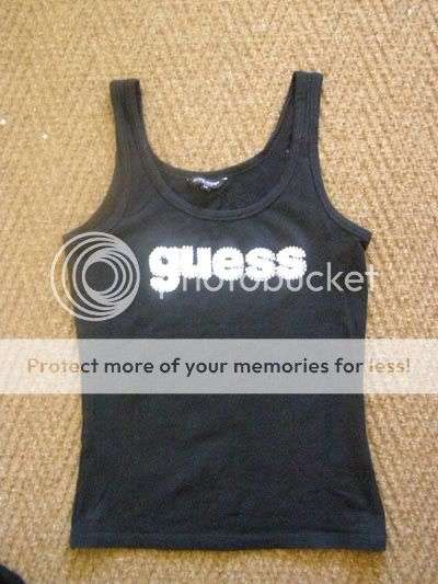 Black GUESS tank top with diamante