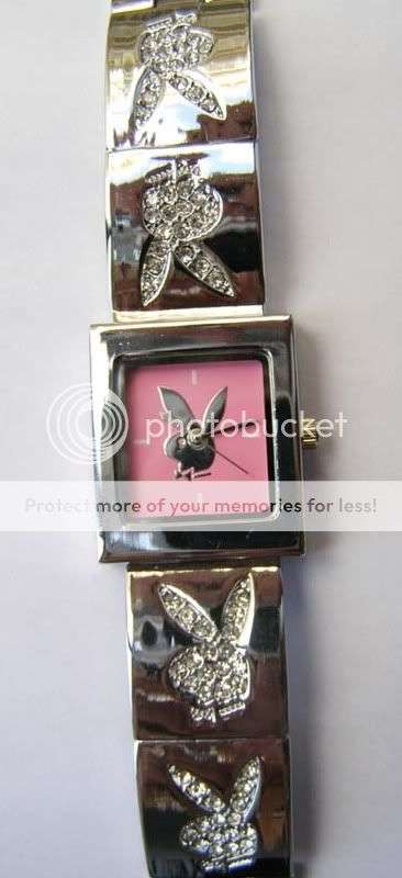 Very pretty crystal diamante PLAYBOY watch - pink