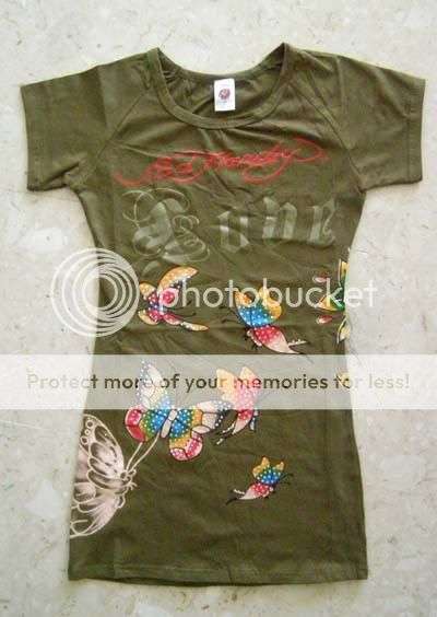 Stunning ED HARDY butterflies top