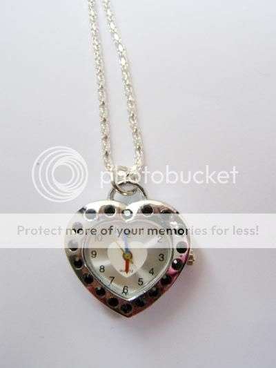 Very cute black diamante necklace watch