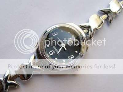 Stunning Black Playboy watch with silver bunny strap