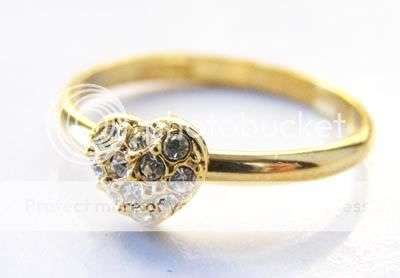 Stunning 18kgp CZ STAMPED heart ring