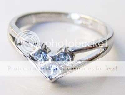 18kgp Aquamarine stamped ring