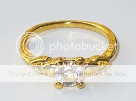 Handcrafted CZ gold tone plated ring