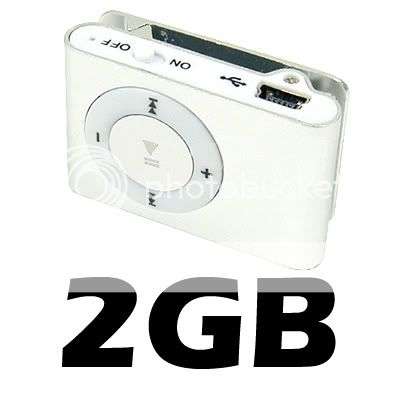 SILVER MP3 Player 2GB with Clip & Earphones!