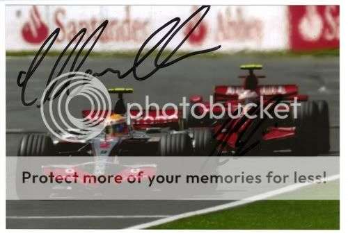 LEWIS HAMILTON & KIMI RAIKKONEN SIGNED PHOTO - COA