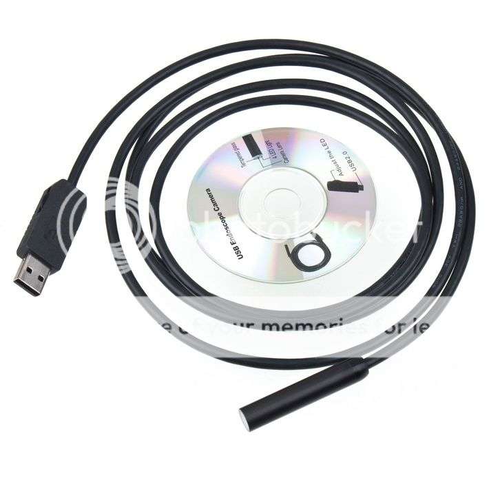 Waterproof. 2 Meter Mini USB Inspection Endoscope Video Camera and LED lights.