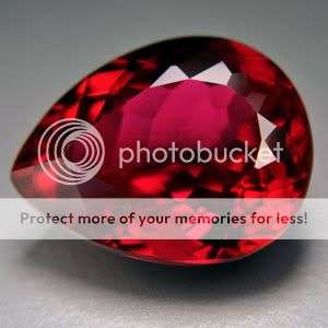 R1 START - RARE CUT- HUGE -  23.70ct - FLAWLESS PIGEON BLOOD RED NATURAL RUBY PEAR CUT GEMSTONE