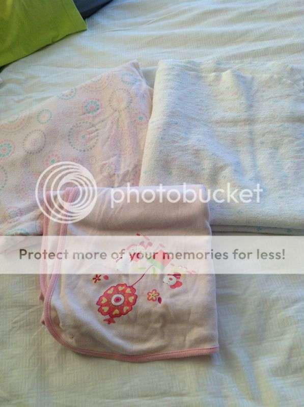 Baby girl set of 3 wrap blankets by woolies