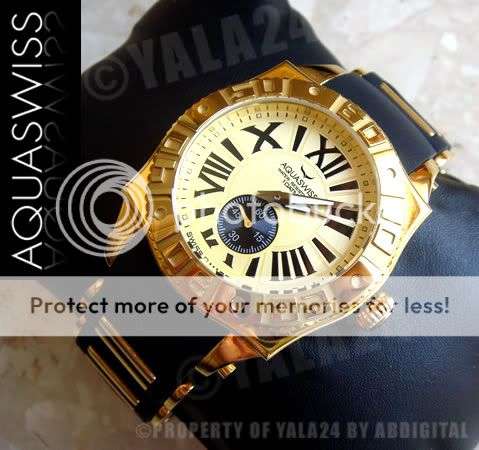R22,000.00 >> AQUASWISS Men's 18k GOLD Swiss Watch