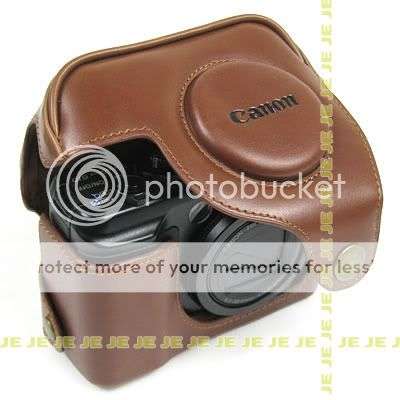 T623 Digital Camera CANON Brown Leather Case Bag for PowerShot G10 G11 G12 + Strap