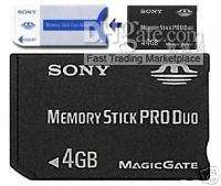 4GB Sony Pro Duo Memory Stick with Adapter