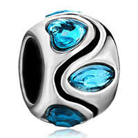 Pugster Aquamarine Blue Crystal Fit Pandora