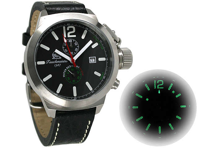TAUCHMEISTER 1937 GERMANY 45mm Automatic U-BOOT Double Screw Lock 200 METER DEEP SEA CHRONO WATCH
