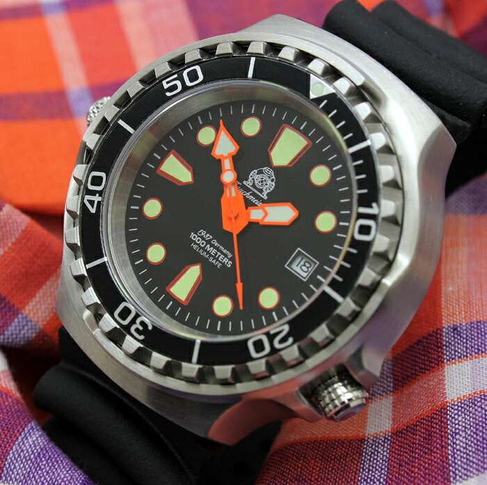 TAUCHMEISTER 1937 GERMANY®  52MM Automatic Helium Watch SEA MONSTER 1000 METER DEEP SEA WATCH