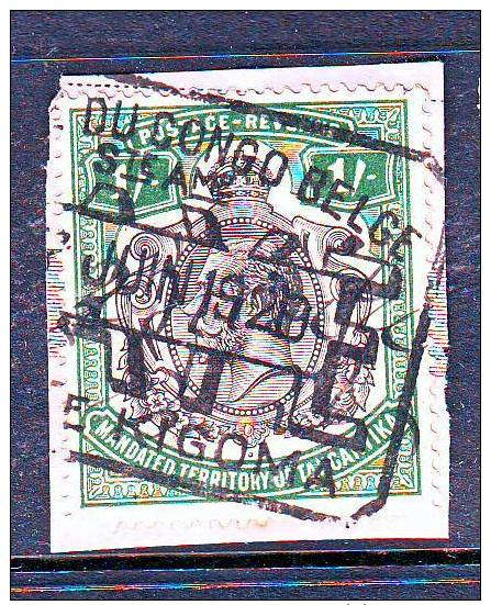 TANGANYIKA George V 1/= fiscally used, (BANQU ) DU CONGO BELGE, KIGOMA, 1929