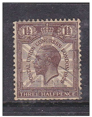 GREAT BRITAIN: George V, 1924 Universal Postal Union Congress, 1 1/2d sideway watermark, used