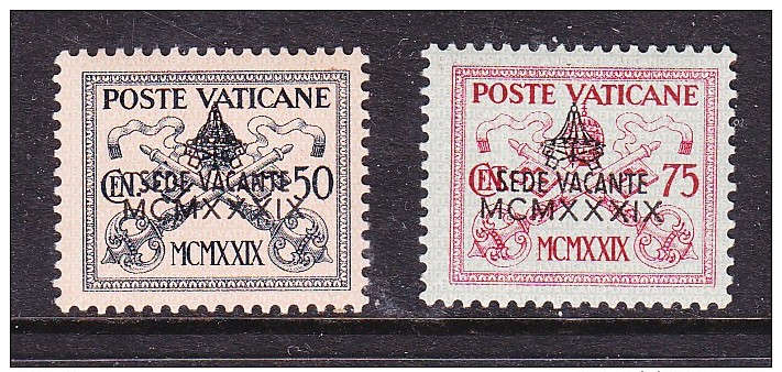VATICAN: 1939 death of Pius XI, 50c, 75c,MNH *