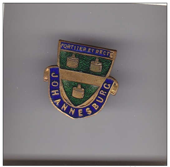 SOUTH AFRICA, JOHANNESBURG lapel badge - button hole fitting
