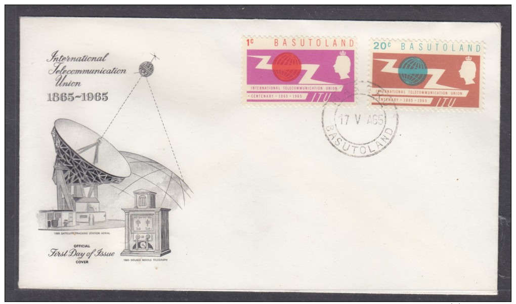 Basutoland :Elizabeth II, 1965 itu 1st Day Cover, MASERU c.d.s, unadressed