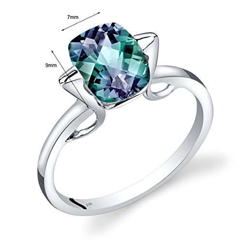 14K White Gold Created Alexandrite Minmalistic Solitaire Ring 2.5 Carats