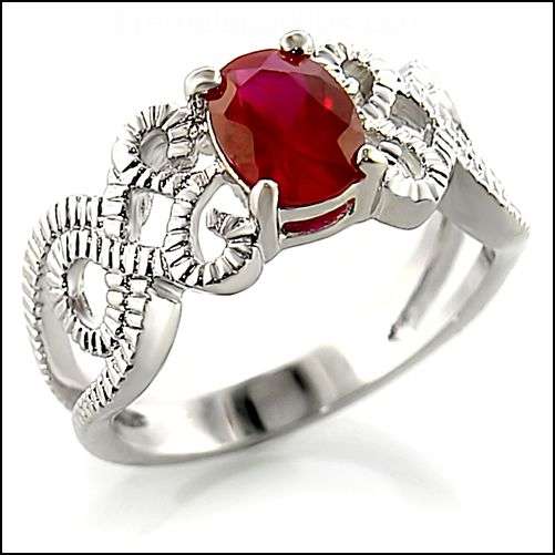 Oval cut Ruby Simulant Ring