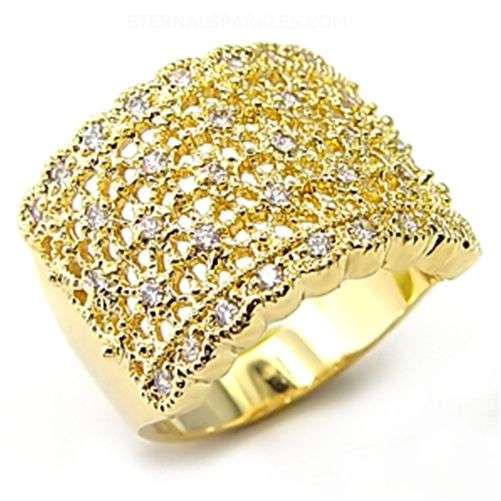 Diamond Simulant 14K Gold plated.