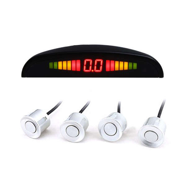 Reverse Parking Sensors Radar System with LED Screen - WHITE