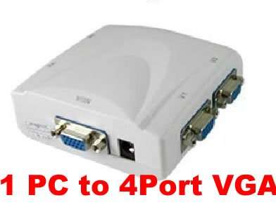 Brand New # 4 Port - 4Port - VGA Splitter - Control 4 Monitor With This Device - 250MHz - InStock