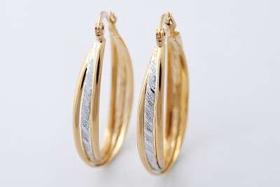 ATHENA 2 Year Guarantee!! Gorgeous 14K Yellow Gold Plated Hoop Earrings